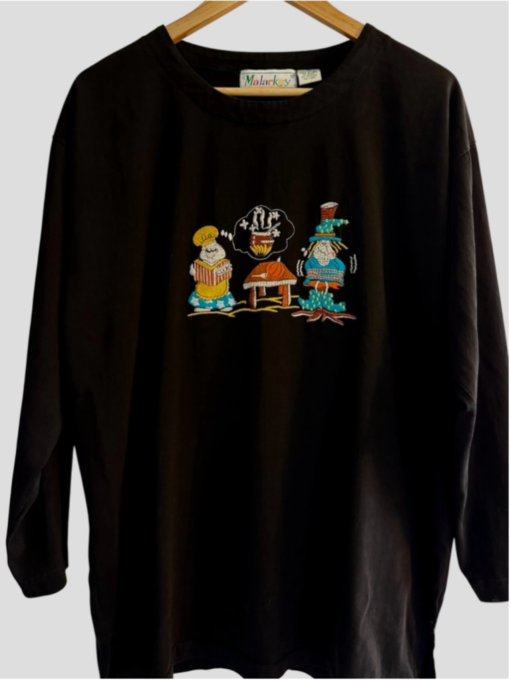 Vintage Embroidered Graphic Shirt Quirky Art Tee